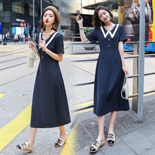 2021年夏季时尚潮流舒适简约个性中长款连衣裙，女装连衣裙，辉之琳