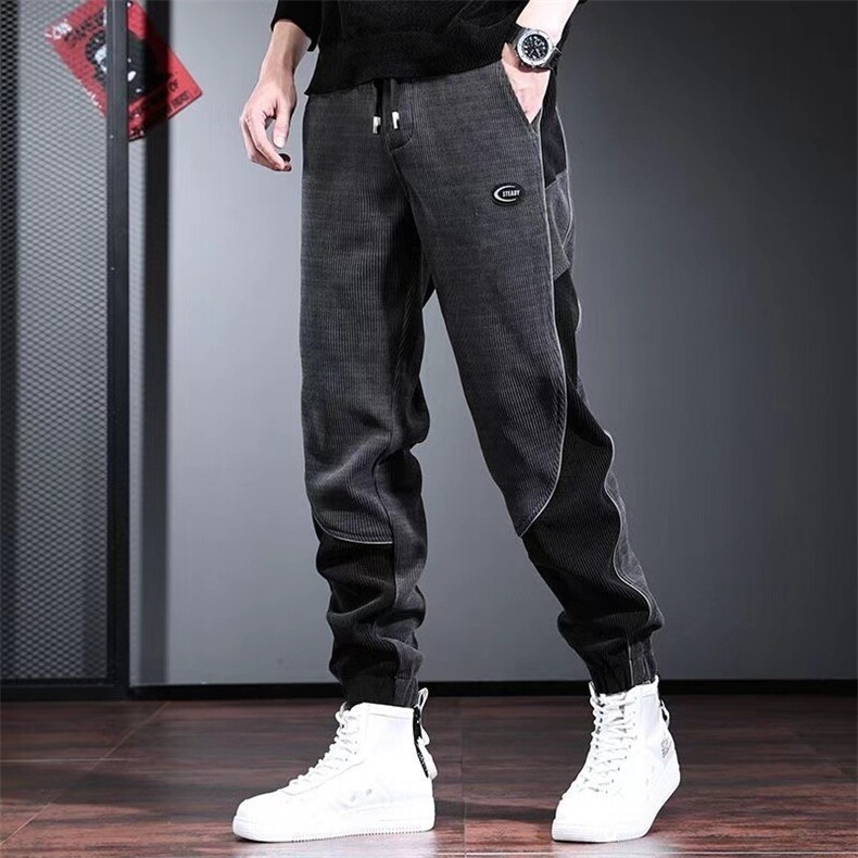 秋冬新款灯芯绒男裤加绒保暖休闲运动美拉德穿搭潮流时尚裤子男，男装棉衣，星座1210-1