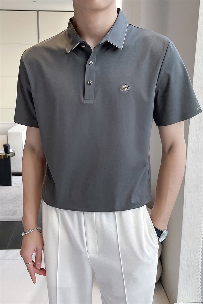 POLO衫男士夏季薄款翻领短袖t恤韩版潮流宽松休闲半袖保罗衫上衣,男装T恤,电商B212（原钱塘6029）