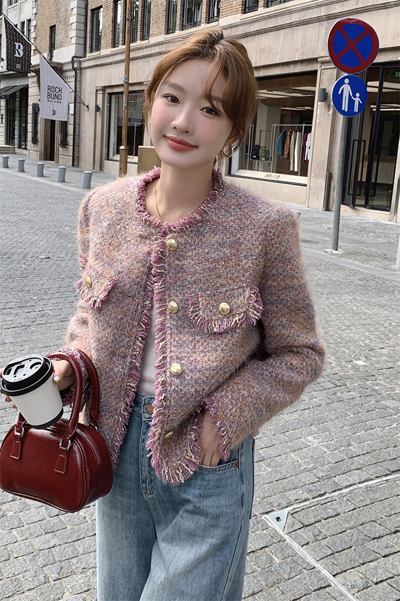 2024年秋季新款小香风外套女0126,女装短外套,秋水欣儿