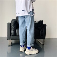 牛仔裤男潮牌直筒宽松男生裤子韩版潮流阔腿拖地老爹长裤kz88-p38，男装牛仔裤，星座1008-2
