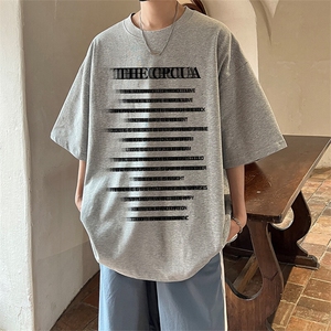 抖音得物二开现货供应220克夏装重磅美式高街宽松短袖t恤MT95图片