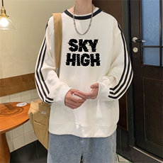 美式三杠条纹复圆领卫衣秋冬男女宽松长袖SW2478-P45控6850棉，男装卫衣，电商B370