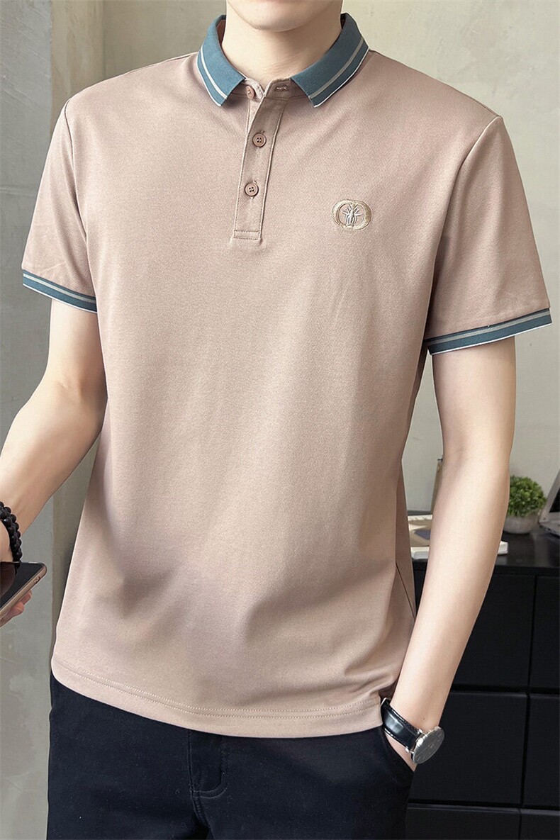 数据款POLO衫男装翻刺绣领短袖时尚休闲T恤A329-2842-P50,男装T恤,电商A329