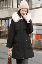 2020年冬季时尚大毛领休闲夹棉棉衣，女装棉衣/棉服，香水丽阁