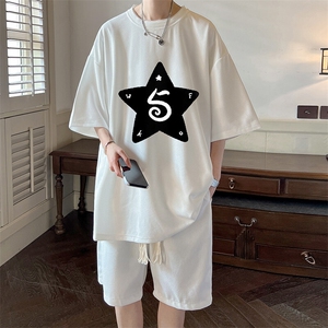 华夫格套装运动短袖t恤套装休闲两件套一套 HZ84368-P44图片