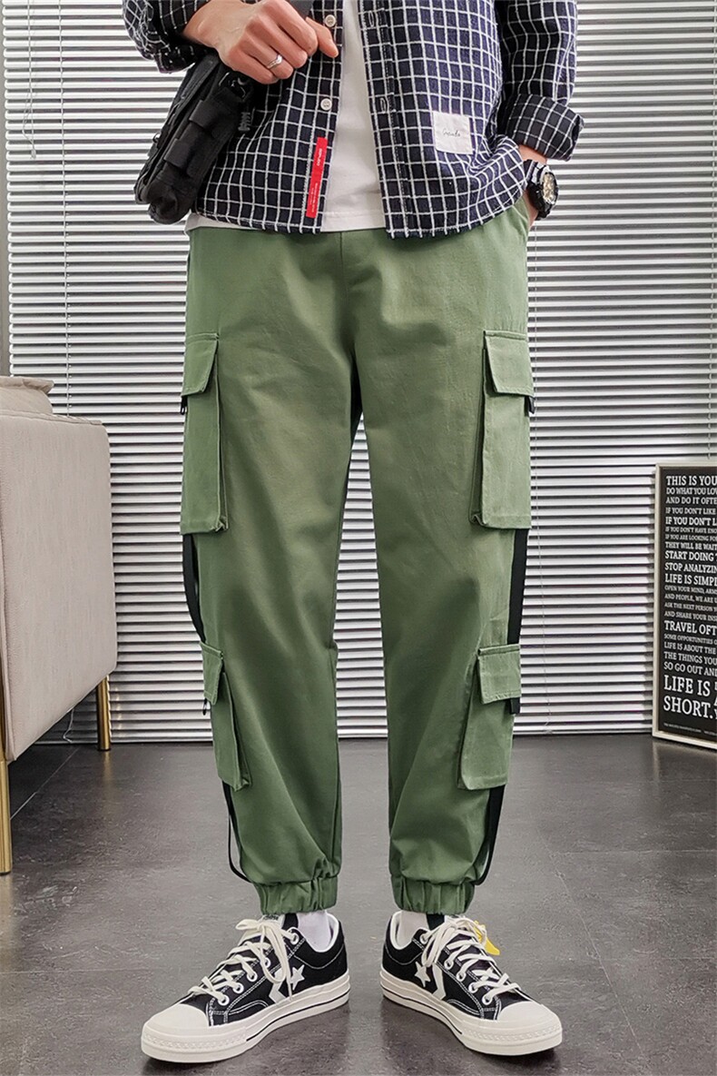 男士2021春季宽松休闲裤潮牌束脚九分裤工装裤DS660T,男装休闲裤,电商A102