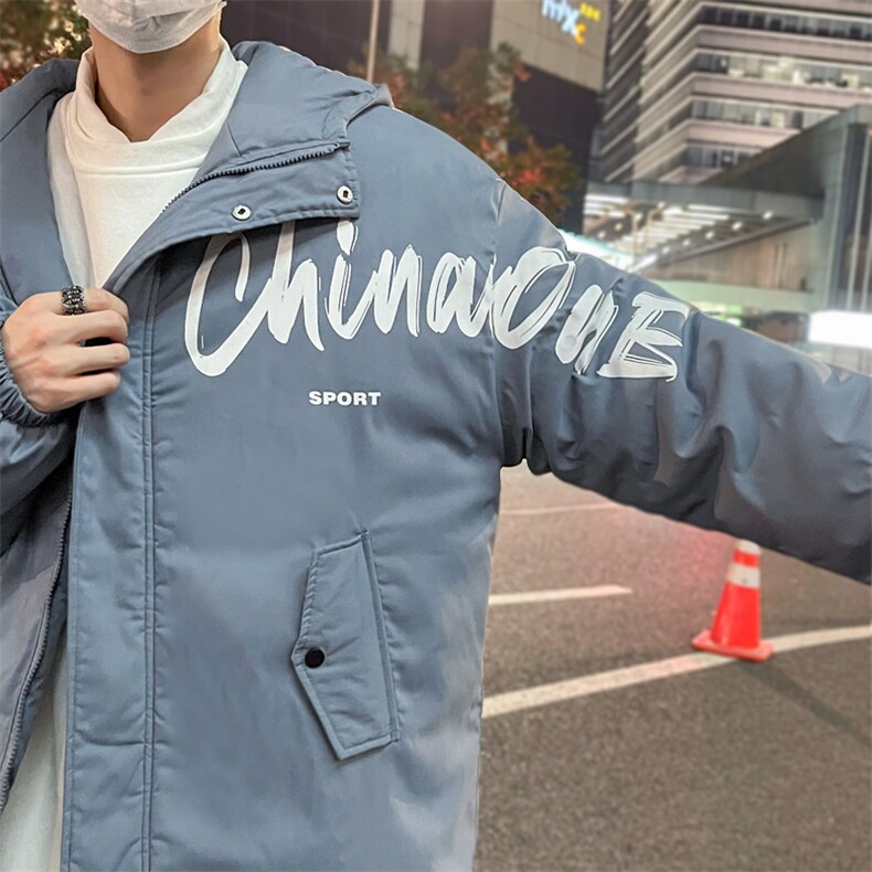 假两件棉衣男连帽棉服2025新款冬装港风面包服棉袄3316-P70控108,男装棉衣,星座207
