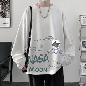 NASA联名同款控48重磅230g纯棉长袖t恤男大码圆领卫衣 TX3187-P28图片
