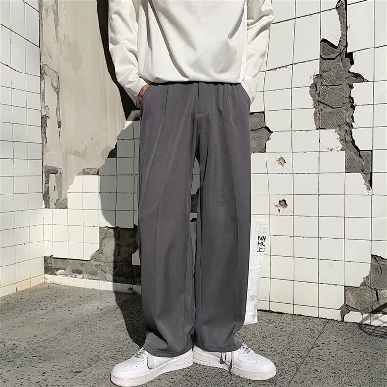 夏季休闲裤男士潮流宽松西装裤港风新款ins坠感西装裤子XK310-P35图片