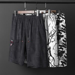 M-8XL男大码冰丝弹力5分裤短裤5032-1_6810(M-5XLP30 6XL-8XLP35)图片