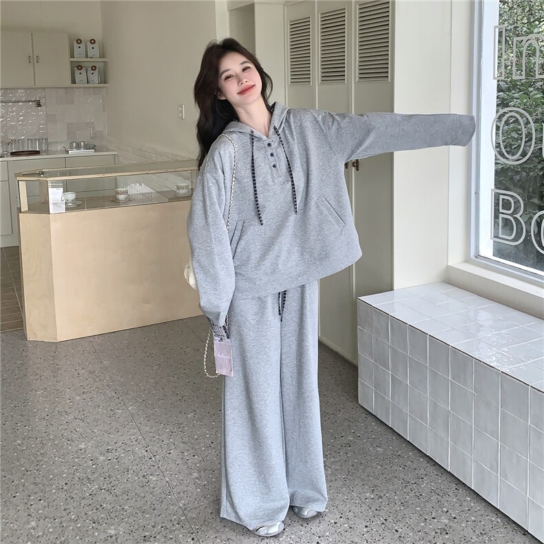2026新春款连帽拼接格子卫衣套装B109-5805-175-288,女装卫衣/绒衫,2B109
