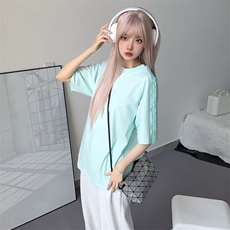 抖音得物品质二开240克宽松纯棉美式潮牌印花三条杠中性风短袖T恤，男装T恤，电商A486