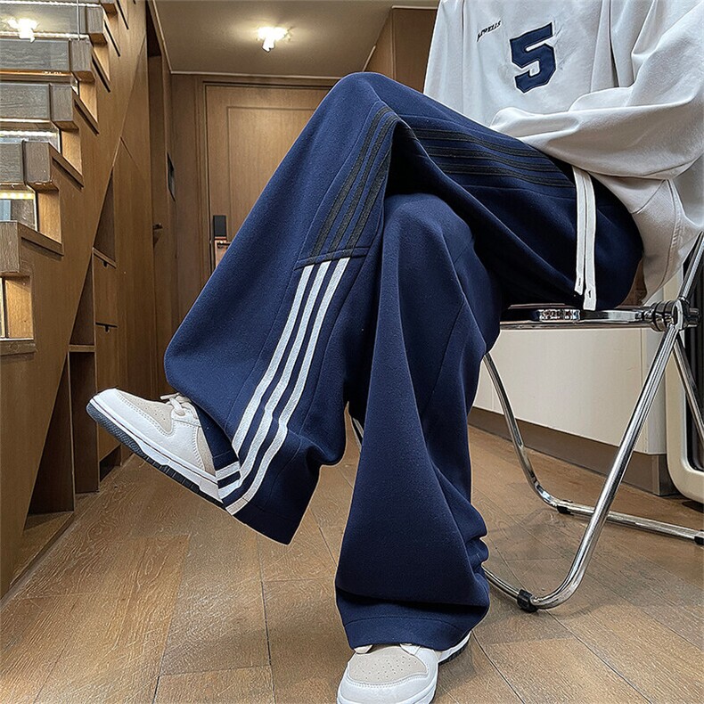 休闲裤男秋季新款港风宽松高品质华棉复合牛奶丝阔腿裤K6098-P45,男装休闲裤,星座214-9