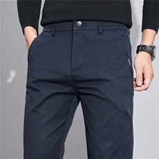 秋季新款男士休闲裤男裤纯色百搭弹力厚款直筒裤舒适商务小西裤，男装西裤，星座224-1