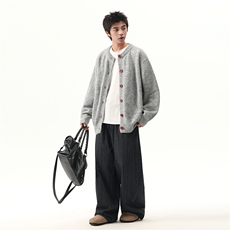 软糯风单排扣开衫毛衣男女宽松百搭情侣针织外套MY05811-P58，男装针织衫/毛衣，星座308B-2