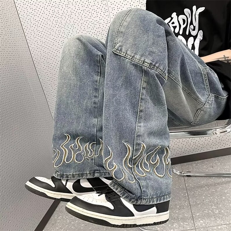 青春流行ins男直筒水洗牛仔裤P42,男装牛仔裤,星座1116-2