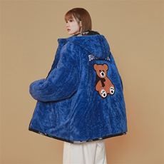 2025冬装两面穿印花棉衣女连帽棉服加绒棉袄外套3320-P100控148，男装棉衣，星座207