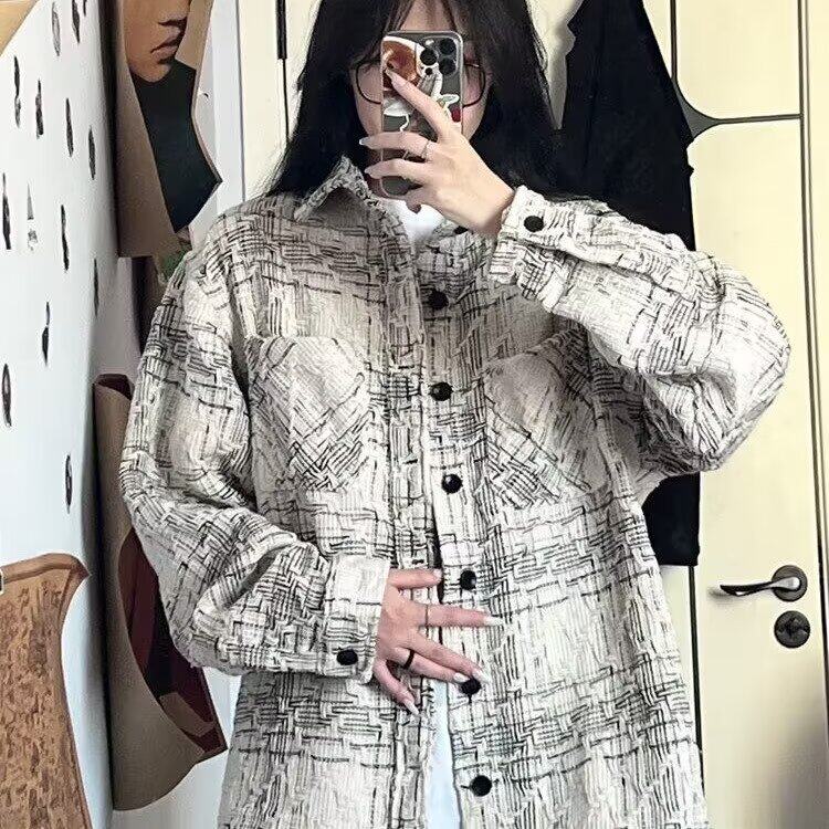 C400-P55简约百搭慵懒情粗纺复合小香风外套日系ins原宿潮流,女装短外套,电商B323A