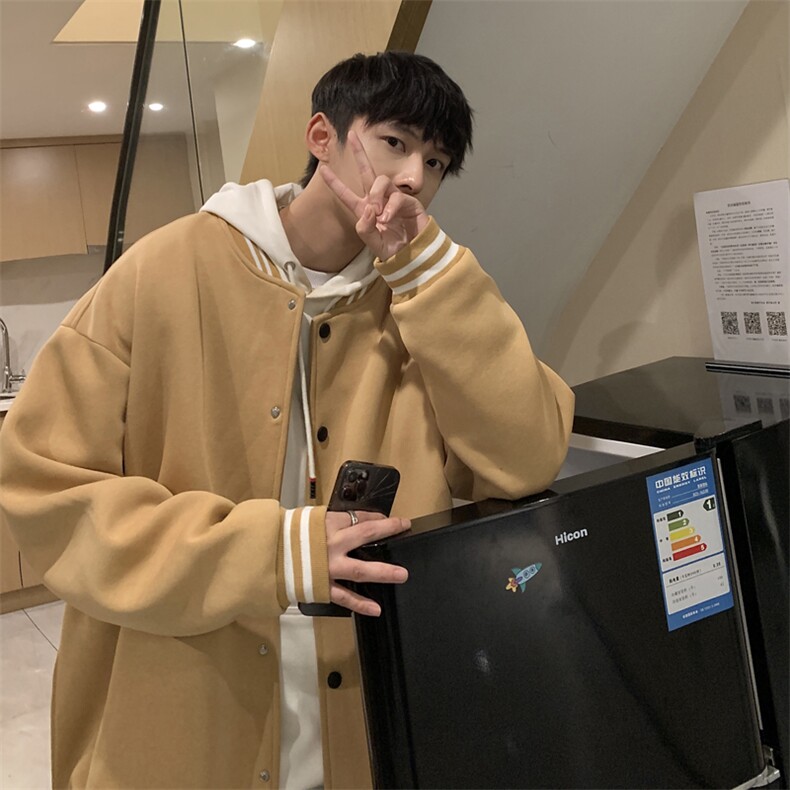 440克开衫纯色卫衣排扣棒球服得物秋冬潮男棉套头外套DYW001-P90,女装短外套,星座216(原A116)