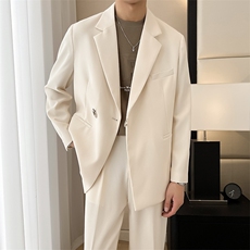 轻熟风小众独特设计冰丝潮流西服垂坠肌理感小西装XZ48/P160控248，男装西服，电商A243