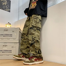男秋季新款港风休闲裤迷彩纯棉工装裤K7102P42，男装休闲裤，星座1116-2