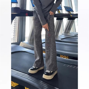 春装高品质扎染刺绣工艺弯刀卫裤男重磅复古垂感休闲运动裤阔腿裤图片