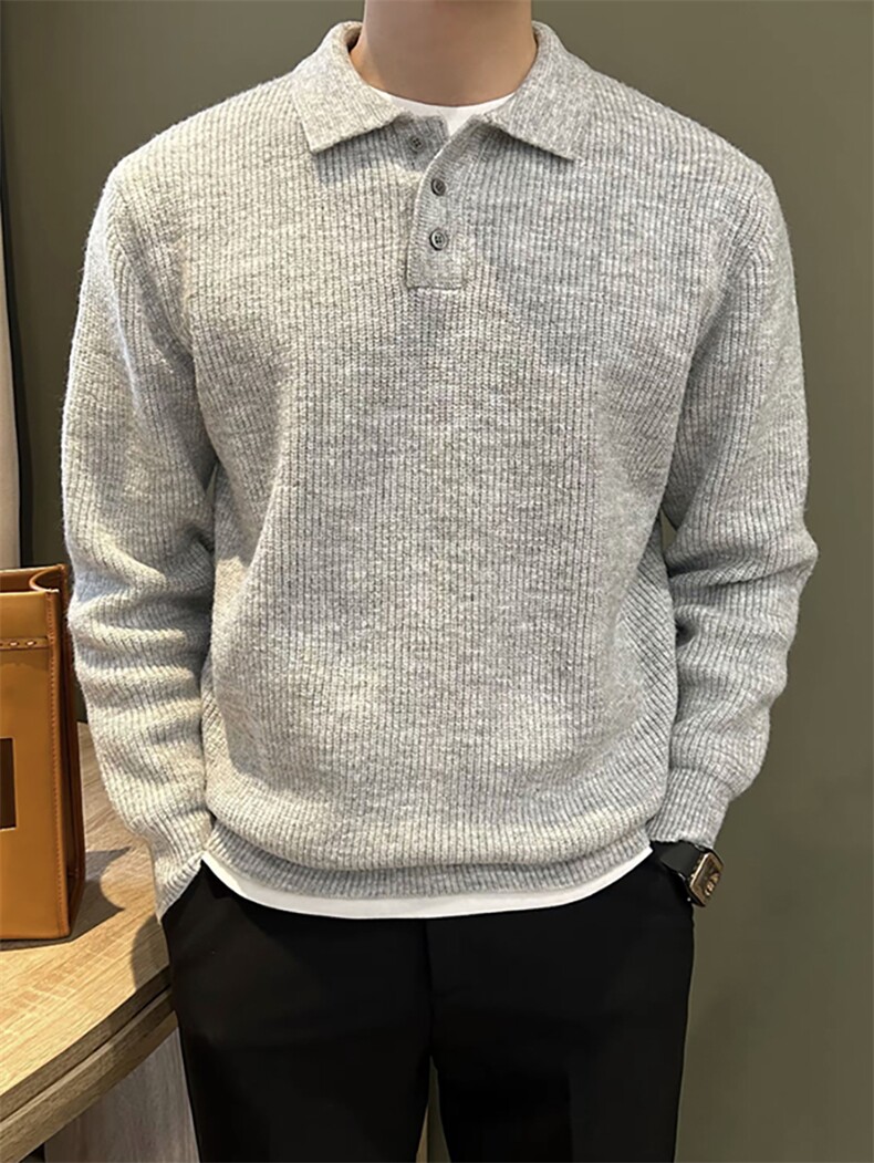 秋冬加厚毛衣针织衫翻领polo打底衫H58007-P75,男装Polo衫,星座1012-1