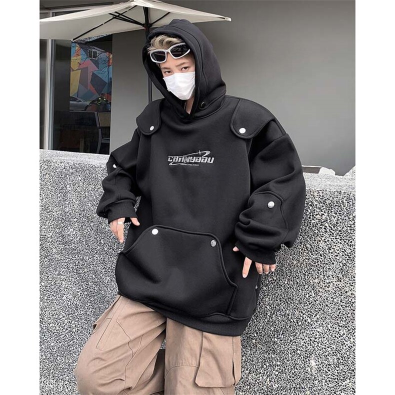 24春美式解构废土风连帽卫衣欧美街头情侣外套XZ514-2-20242-P98，女装短外套，星座514-2(原B239)