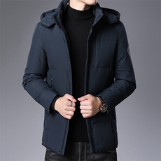 中年男灰鸭绒脱卸帽羽绒服男冬季休闲爸爸冬装外套SFT90508-P280，男装羽绒服，电商B212（原钱塘6029）