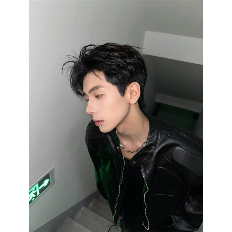 【有货】美式机车垫肩皮衣外套男高级感痞帅立领夹克3360CC-特P78,男装夹克,星座1007（原301D）
