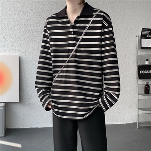 8XL-M 条纹定律polo衫男翻领长袖t恤大版宽松上衣 CX3011-P39图片