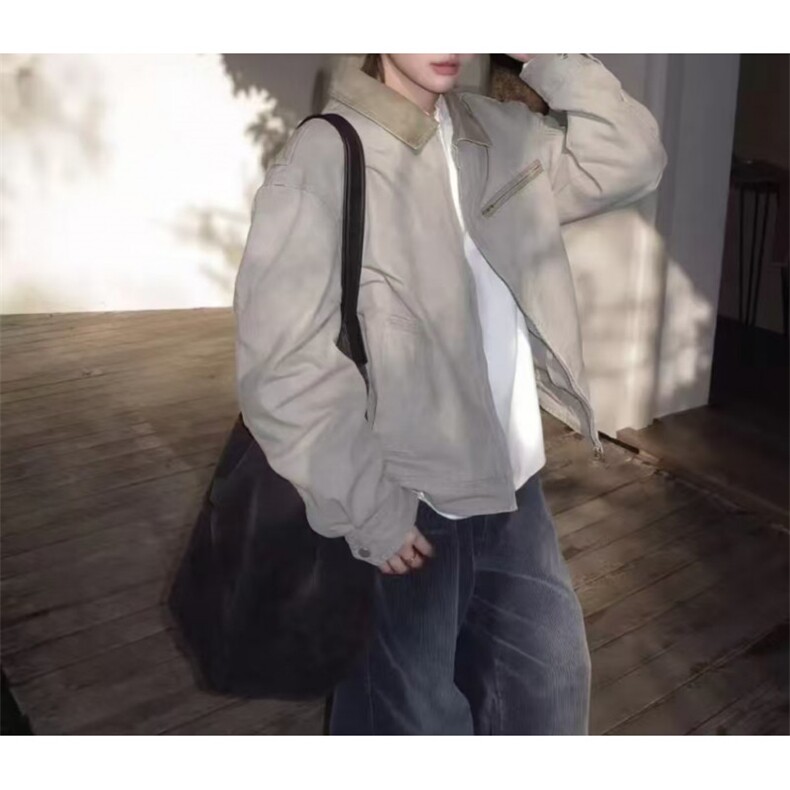 秋季美式复古水洗夹克，网图-A061-AJ01732-特P100,男装夹克,电商A061