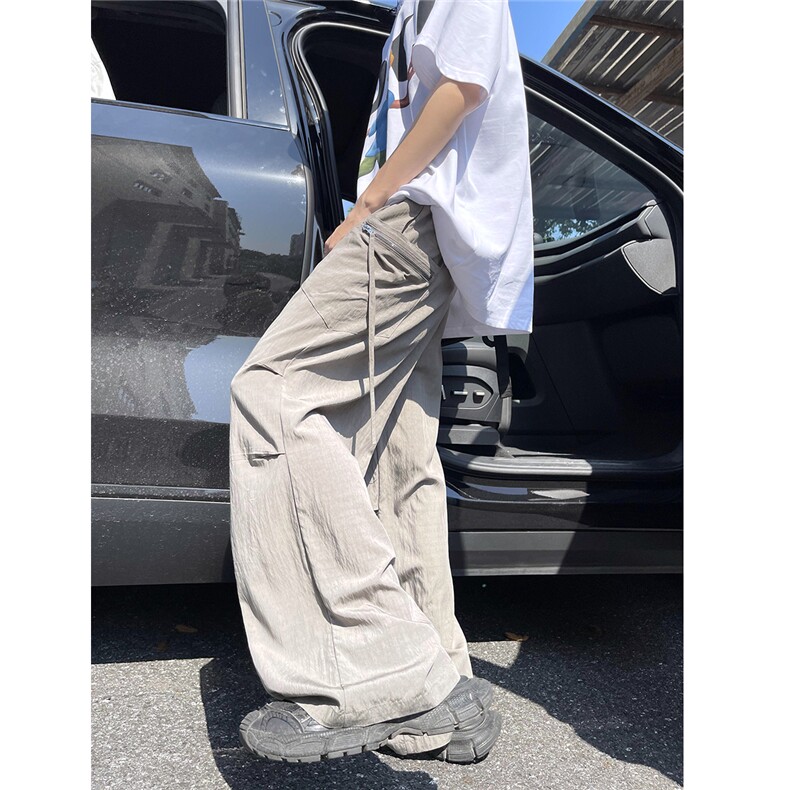 清凉冰丝裤垂坠感宽松口袋设计工装伞兵裤7XZ502-K761-P55控79，男装工装外套，星座502