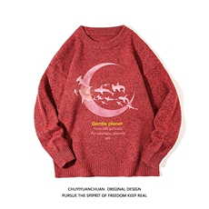 加厚加绒毛衣男大码毛线衣男针织衫M19209-P45加绒款-P65白底，男装针织衫/毛衣，电商A040A