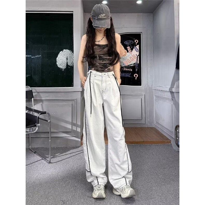 女童工装裤2025新款夏季薄款儿童裤子女孩初中生休闲长裤宽松大童,男装工装外套,星座506A