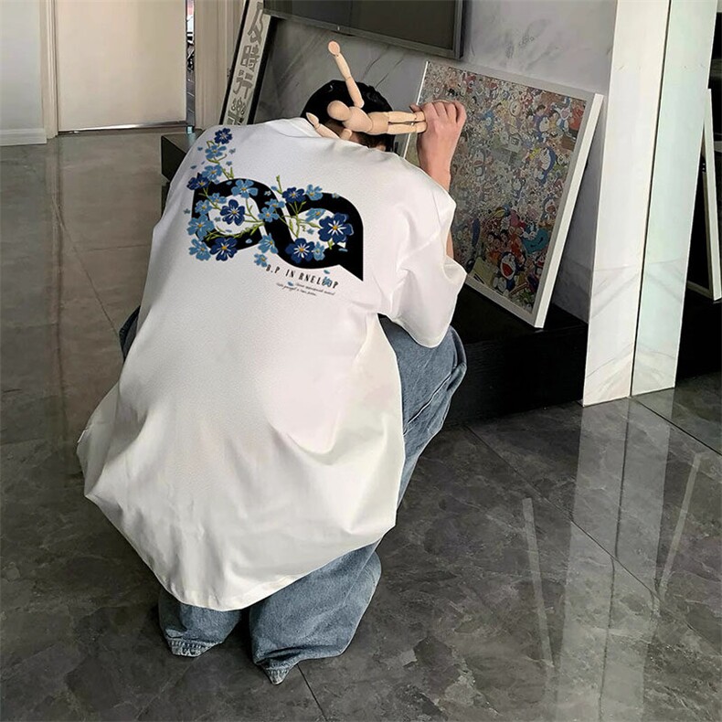 万针全刺绣解构设计260克重磅双纱纯棉高品质美式高街短袖T恤特39,男装T恤,电商A486-1