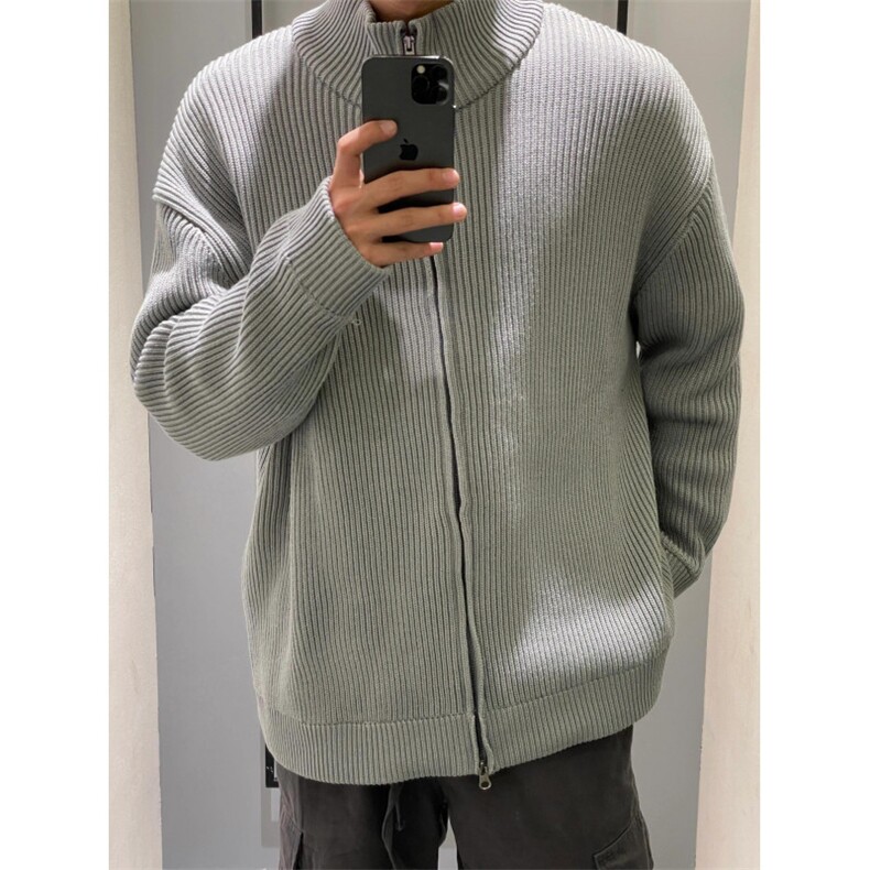 【有货】cleanfit灰色拉链开衫毛衣外套男款针织衫M5653LL-特P55,男装针织衫/毛衣,星座1007（原301D）