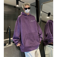 抖音得物供货提供视频秋冬重磅美式麂皮绒连帽卫衣JLM13，男装卫衣，电商A486