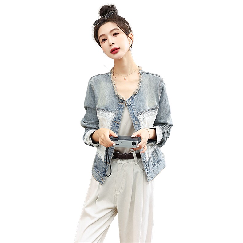 春秋夏新款时尚水洗牛仔短外套女休闲显瘦长袖开衫宽松全棉上衣潮,女装牛仔外套,歌伊格美