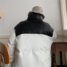 港风潮牌新款亮皮防水立领棉服潮流保暖棉衣M083S-P100控139，男装棉衣，星座717