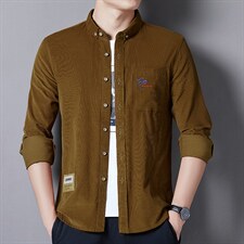 男长袖衬衫商务秋冬季纯棉衬衣男士内搭中年寸衫上衣BJY8807-P80,男装衬衫,电商B212（原钱塘6029）