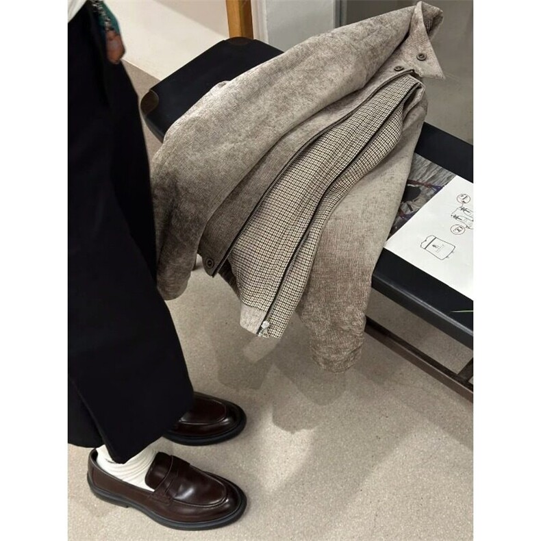 复古美式树纹肌理千鸟格内里哈灵顿cleanfit夹克外套WJK85644-p90,男装夹克,星座1008