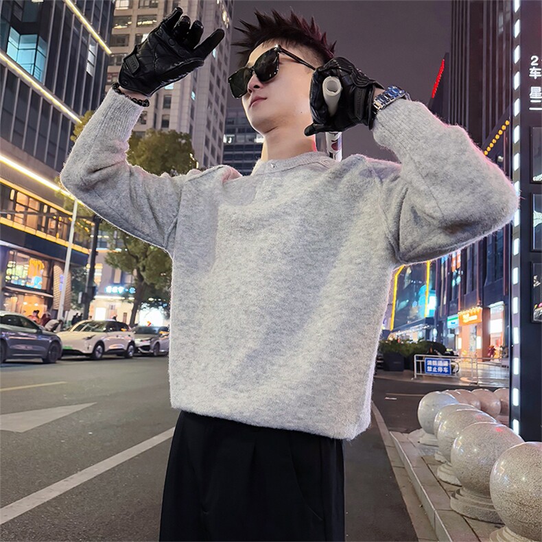 AM333/P108控148冬季社会小伙保暖百搭大板韩版打底毛衣深灰男,男装T恤,星座305B-1