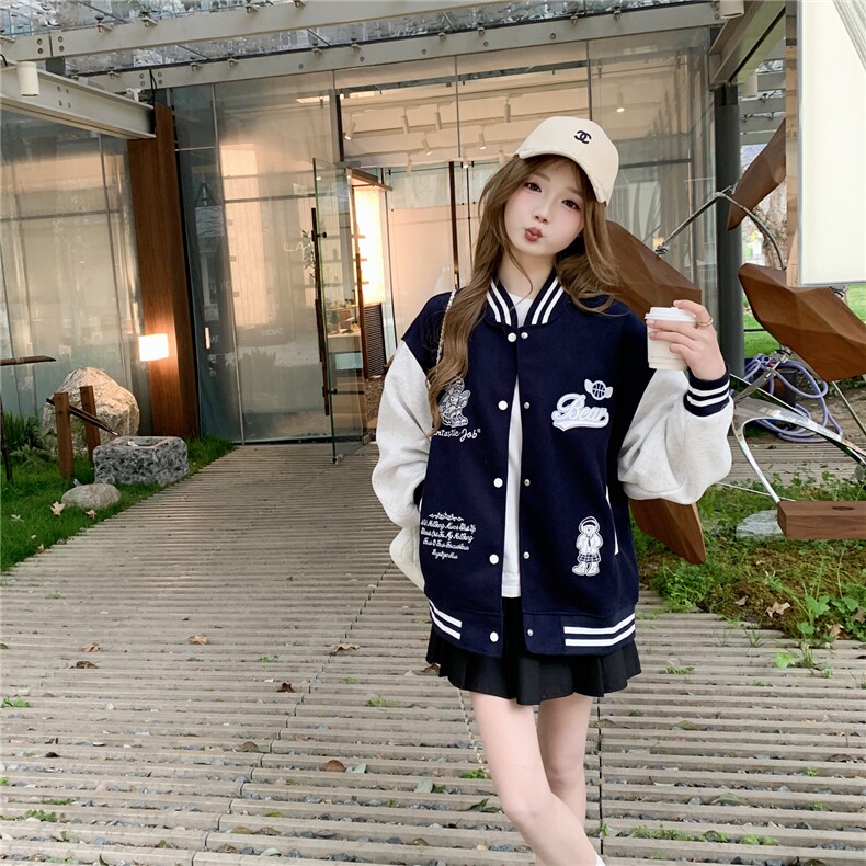 现货棒球服外套女2026春秋新款小个子超火休闲洋气减龄短款,女装卫衣/绒衫,网红馆
