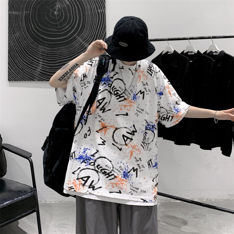 特P20控39高品质夏季新款复古纯棉印花圆领短袖T恤TC01,男装T恤,电商B370