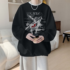 已注册/华棉内景春秋重磅休闲宽松圆领卫衣男WY00674/P35加绒P45，男装卫衣，电商B316