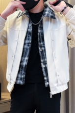 加棉加厚假二件夹克时尚店主小伙风冬季外套男JK2589加棉P90控148，男装夹克，星座301B-1