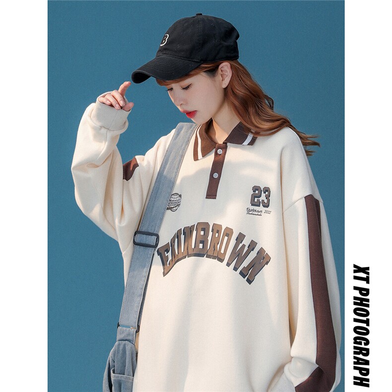 中性风POLO领卫衣女情侣大码M-5XL休闲套头卫衣男外套类C7720P55，男装Polo衫，星座227-7