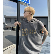 美式运动篮球服连帽卫衣健身带帽背心男夏季无袖坎肩t恤麂皮绒，男装背心/马甲，星座715-4
